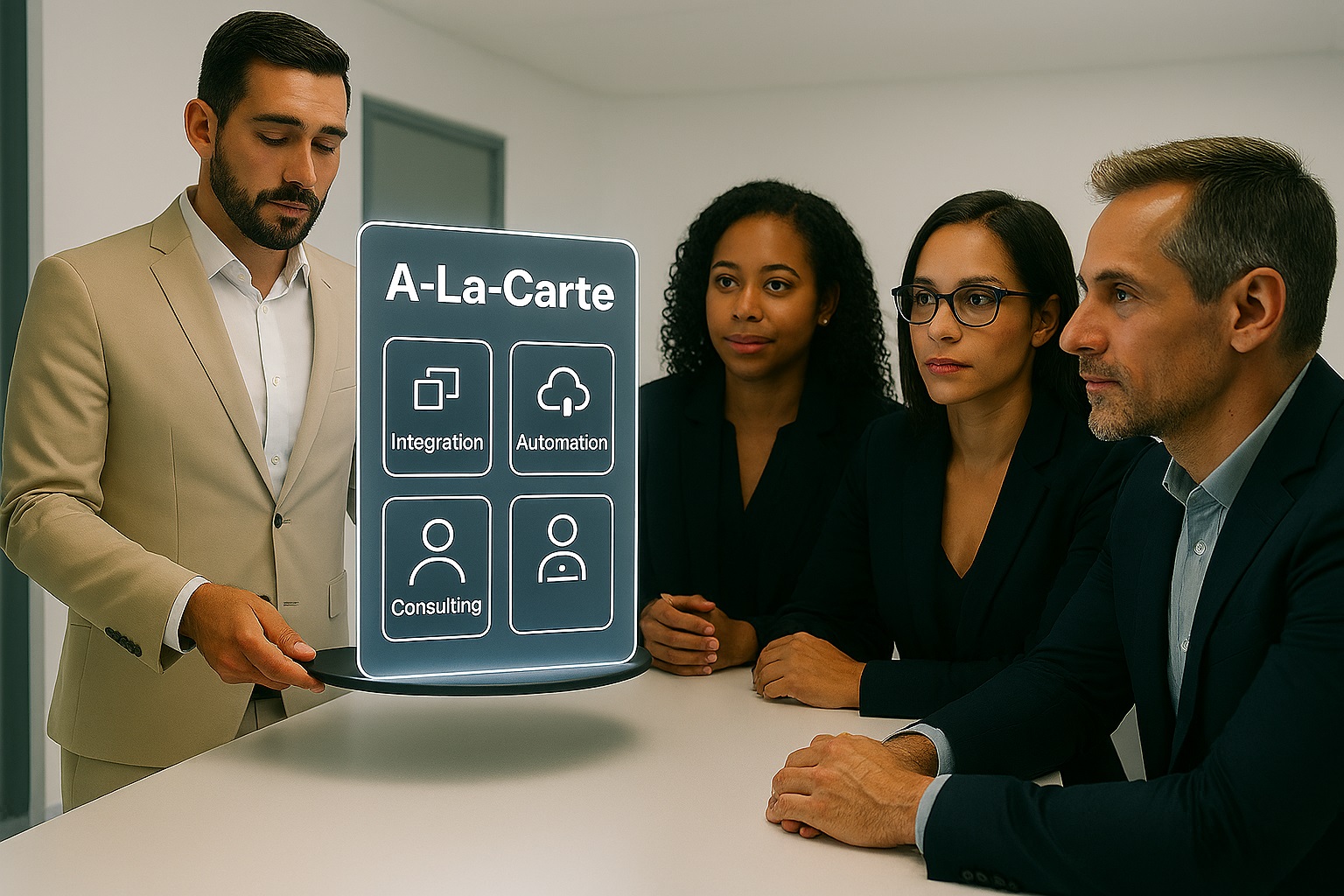 Consultant taking a-la-carte order